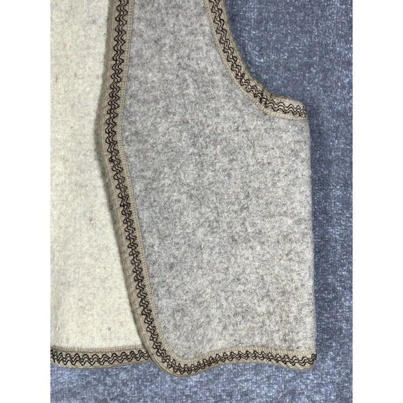 Monarca Wool Blend Sleeveless Western Riding Rodeo Vest Womens Large Tan Cream - Picture 6 of 13